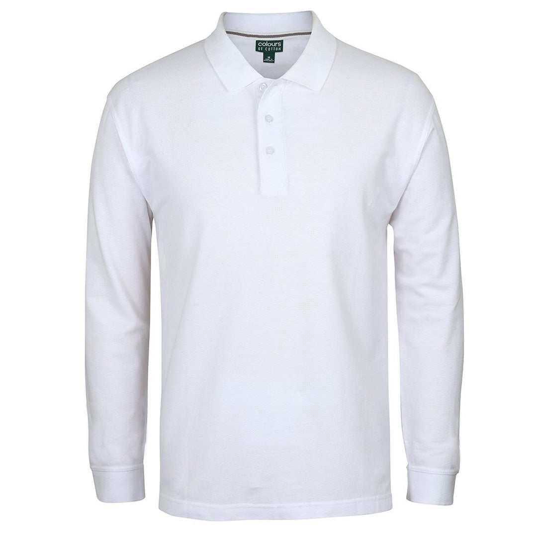 House of Uniforms The C of C Pique Polo | Long Sleeve | Adults Jbs Wear White