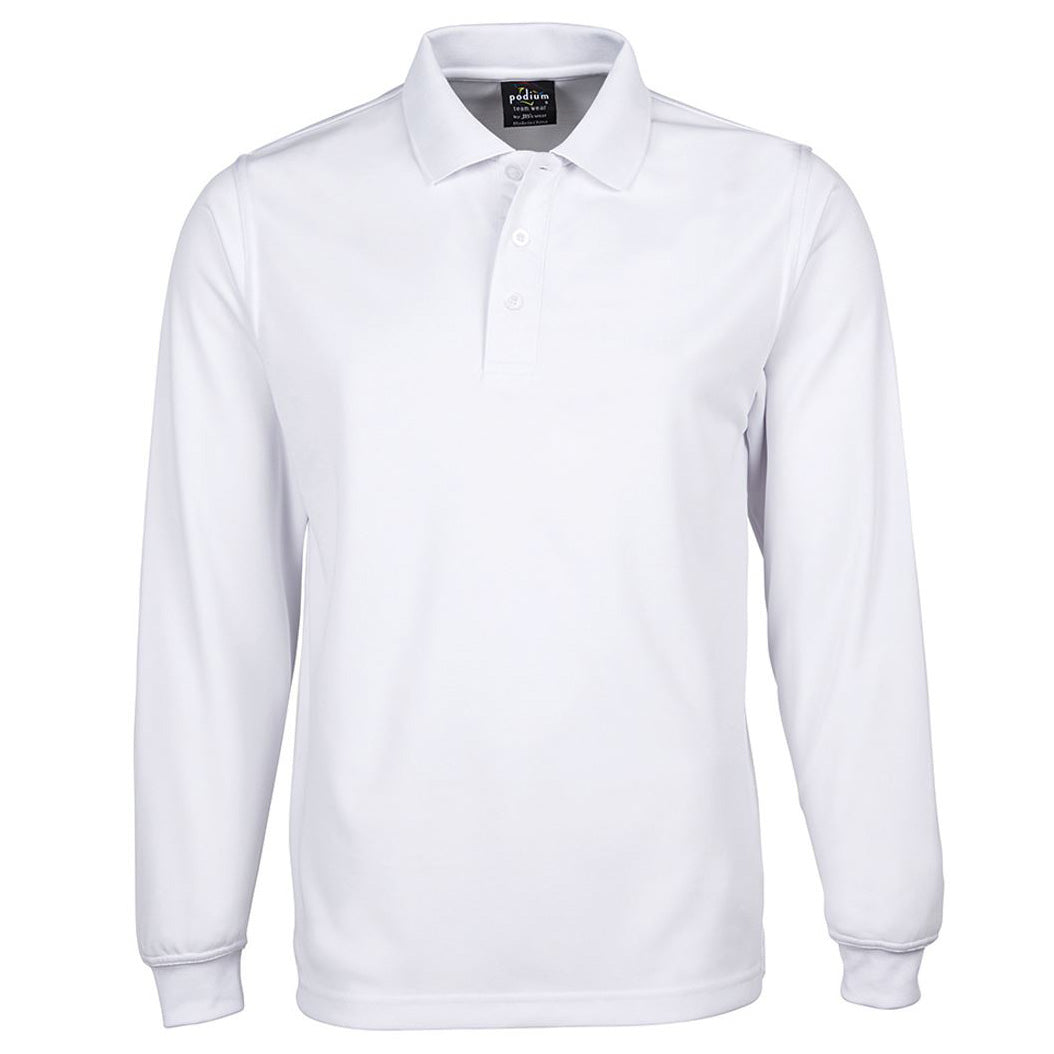 House of Uniforms The Poly Polo | Long Sleeve | Adults Jbs Wear White