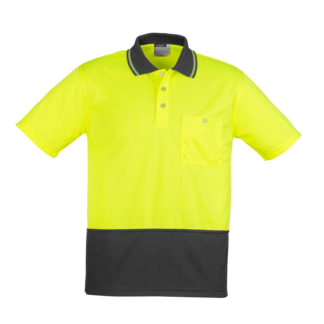 House of Uniforms The Alan Polo | Mens | Short Sleeve Syzmik Yellow/Charcoal