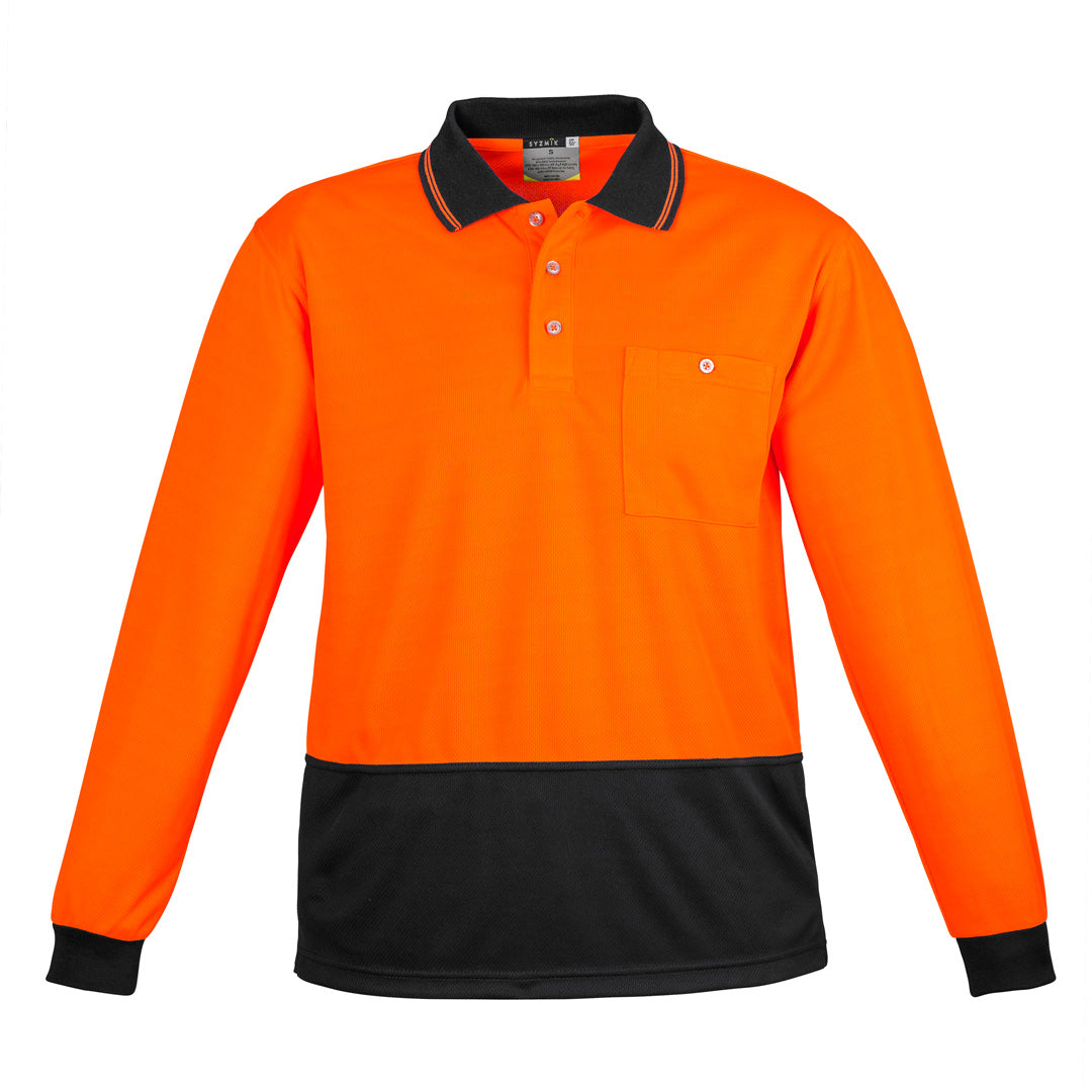 House of Uniforms The Alan Polo | Mens | Long Sleeve Syzmik Orange/Black