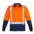 House of Uniforms The Hi Vis Spliced Polo | Shoulder Taped | Long Sleeve Syzmik Orange/Navy