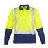 House of Uniforms The Hi Vis Spliced Polo | Shoulder Taped | Long Sleeve Syzmik Yellow/Navy