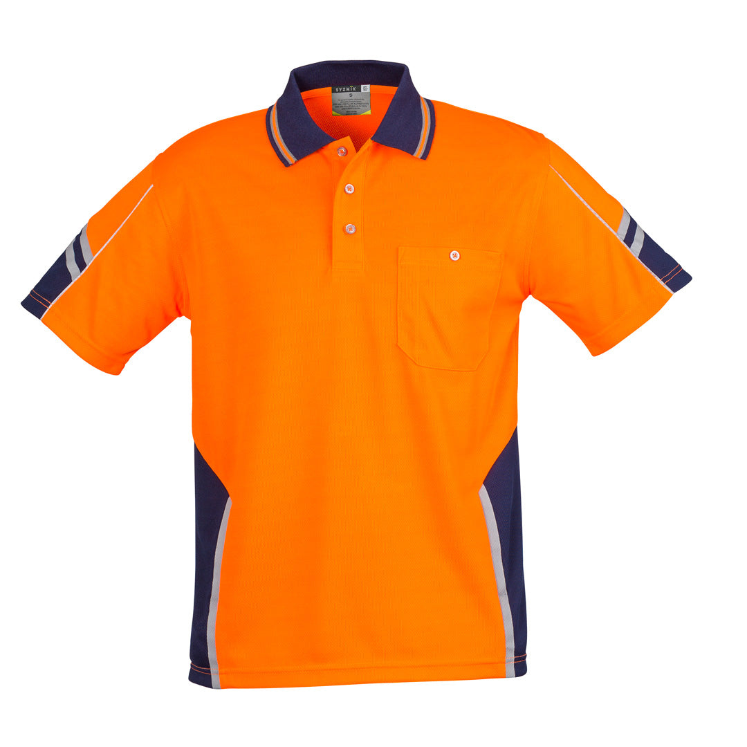 House of Uniforms The Squad Polo | Adults | Short & Long Sleeve Syzmik Orange/Navy