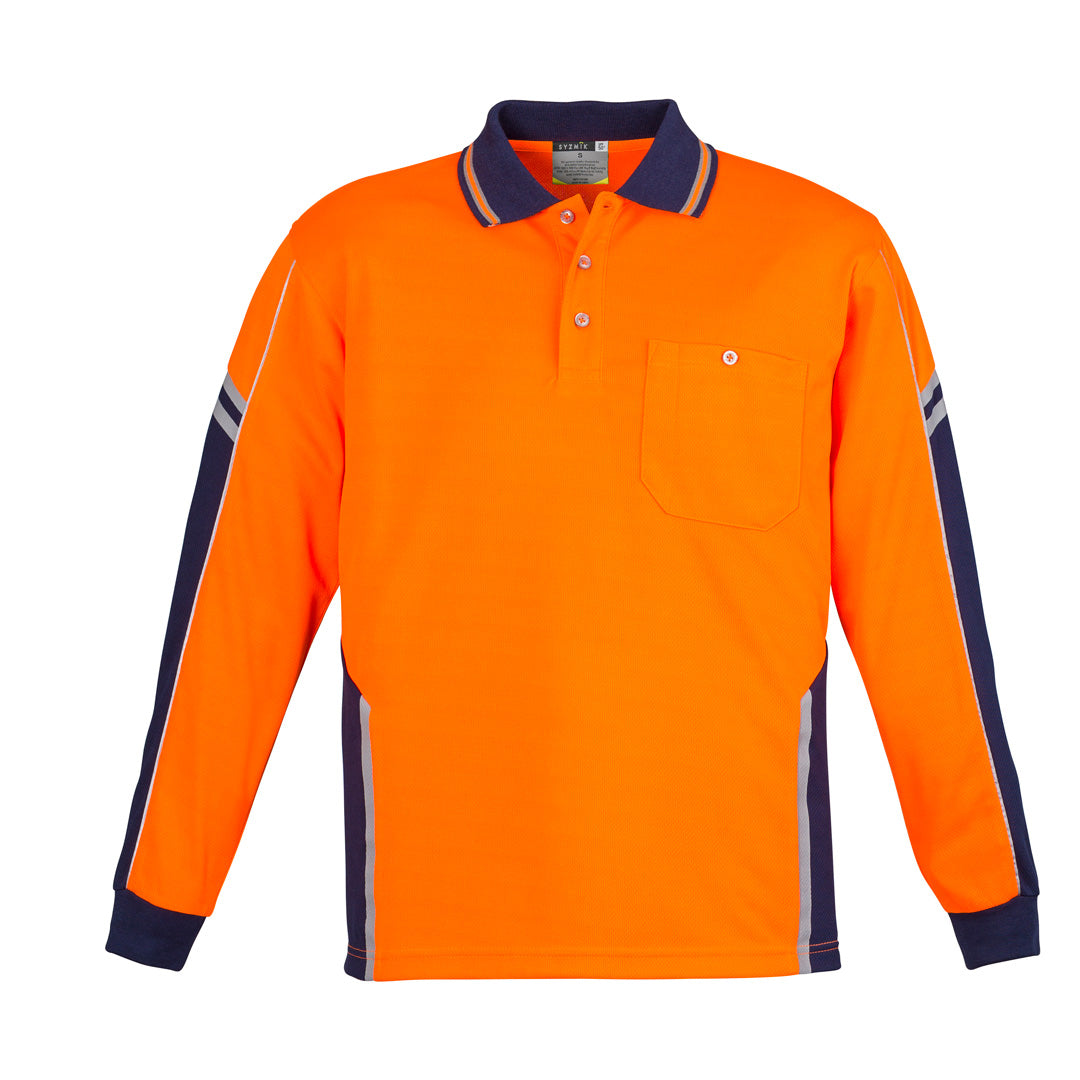 House of Uniforms The Squad Polo | Adults | Short & Long Sleeve Syzmik Orange/Navy