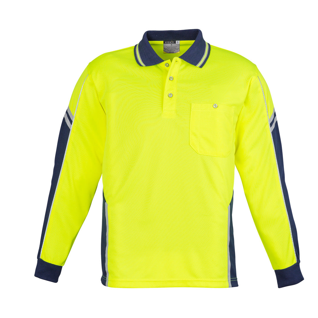 House of Uniforms The Squad Polo | Adults | Short & Long Sleeve Syzmik Yellow/Navy
