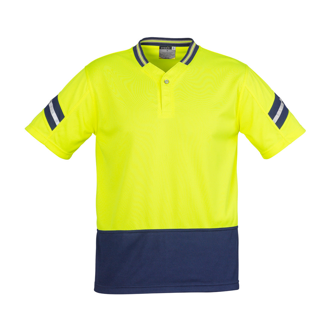 House of Uniforms The Astro Polo | Mens | Short Sleeve Syzmik Yellow/Navy