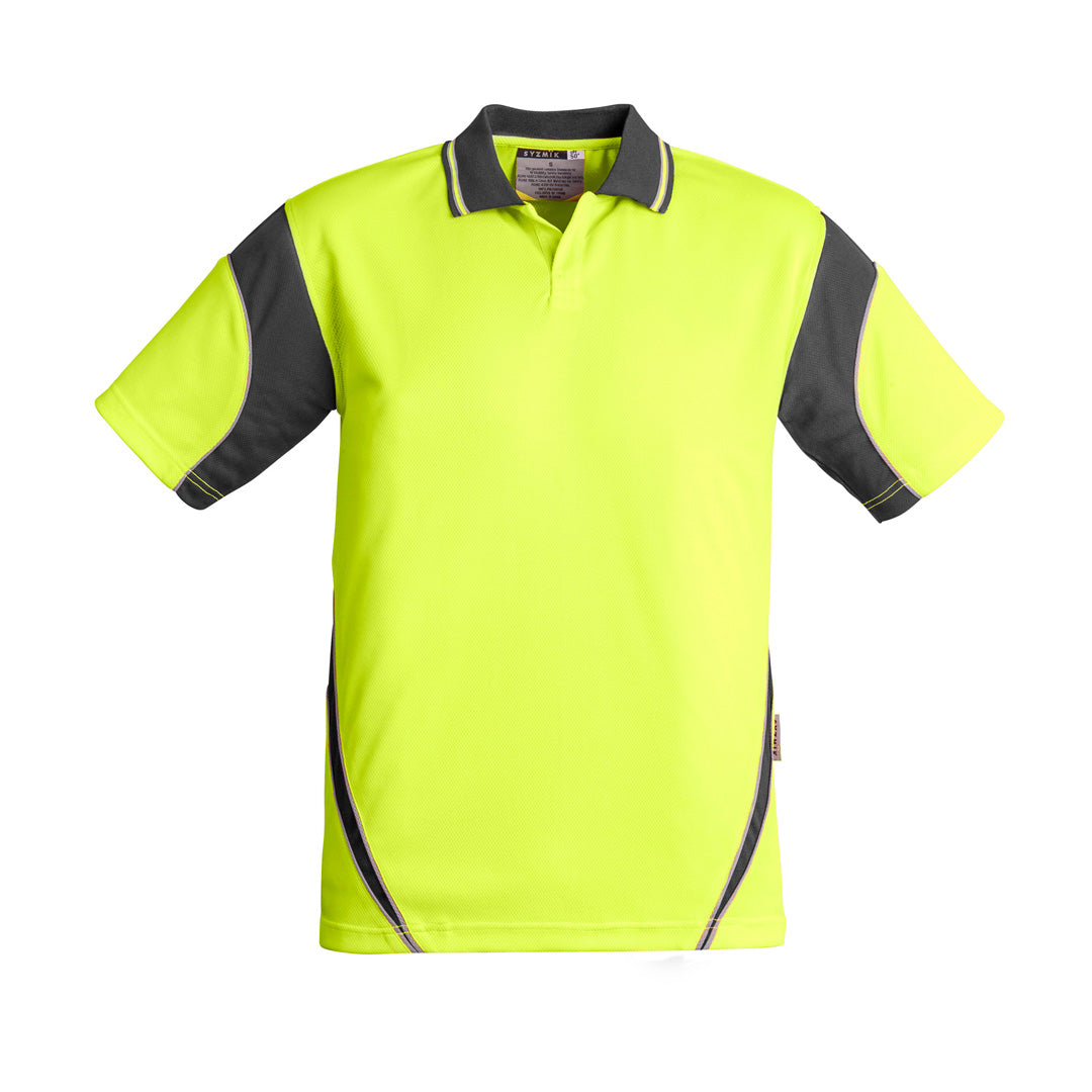 House of Uniforms The Aztec Polo | Mens | Short Sleeve Syzmik Yellow/Charcoal
