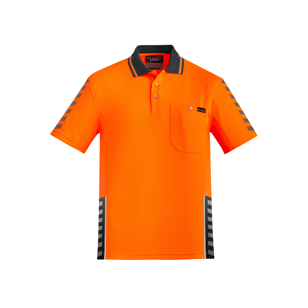 House of Uniforms The Komodo Polo | Mens | Short Sleeve Syzmik Orange/Charcoal