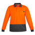 House of Uniforms The Comfort Back Polo | Mens | Long Sleeve Syzmik Orange/Charcoal