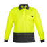 House of Uniforms The Comfort Back Polo | Mens | Long Sleeve Syzmik Yellow/Charcoal