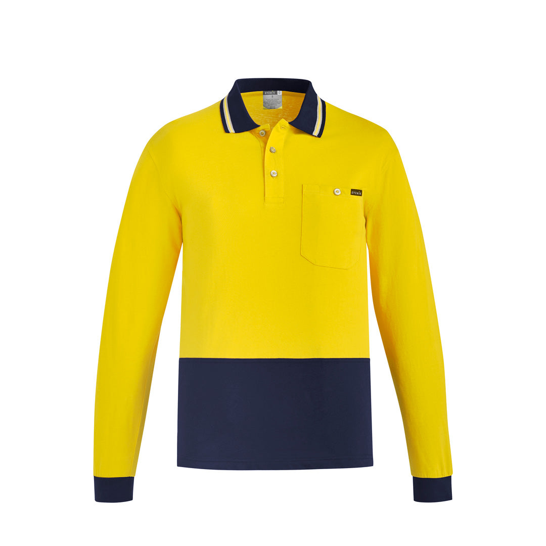 House of Uniforms The Frank Polo | Mens | Short and Long Sleeve Syzmik Yellow/Navy