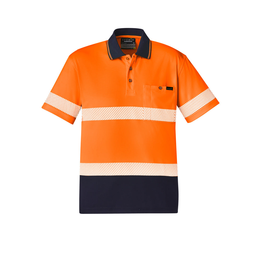 House of Uniforms The Jason Polo | Mens | Short & Long Sleeve Syzmik Orange/Navy