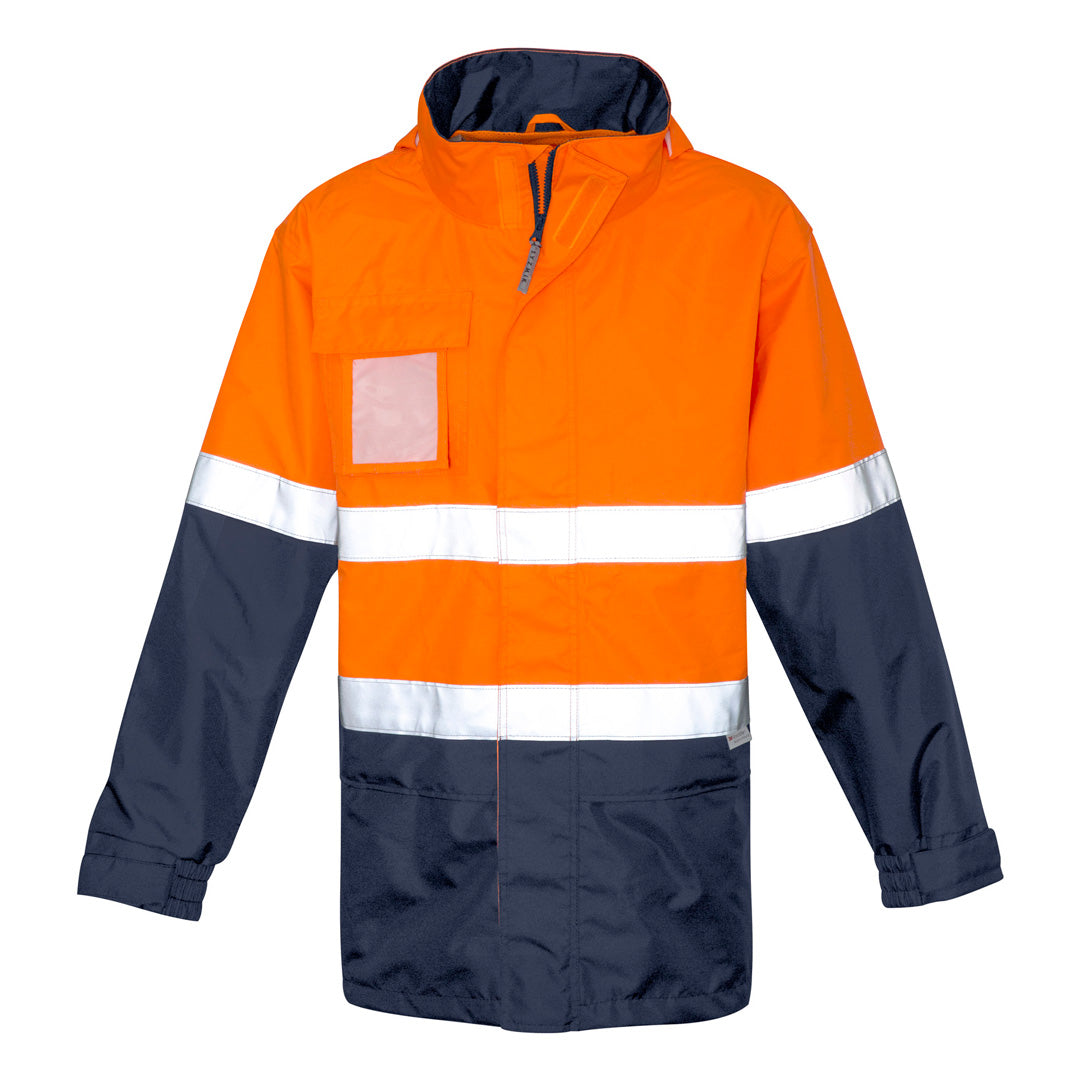 House of Uniforms The Ultralite Waterproof Jacket | Unisex Syzmik Orange/Navy