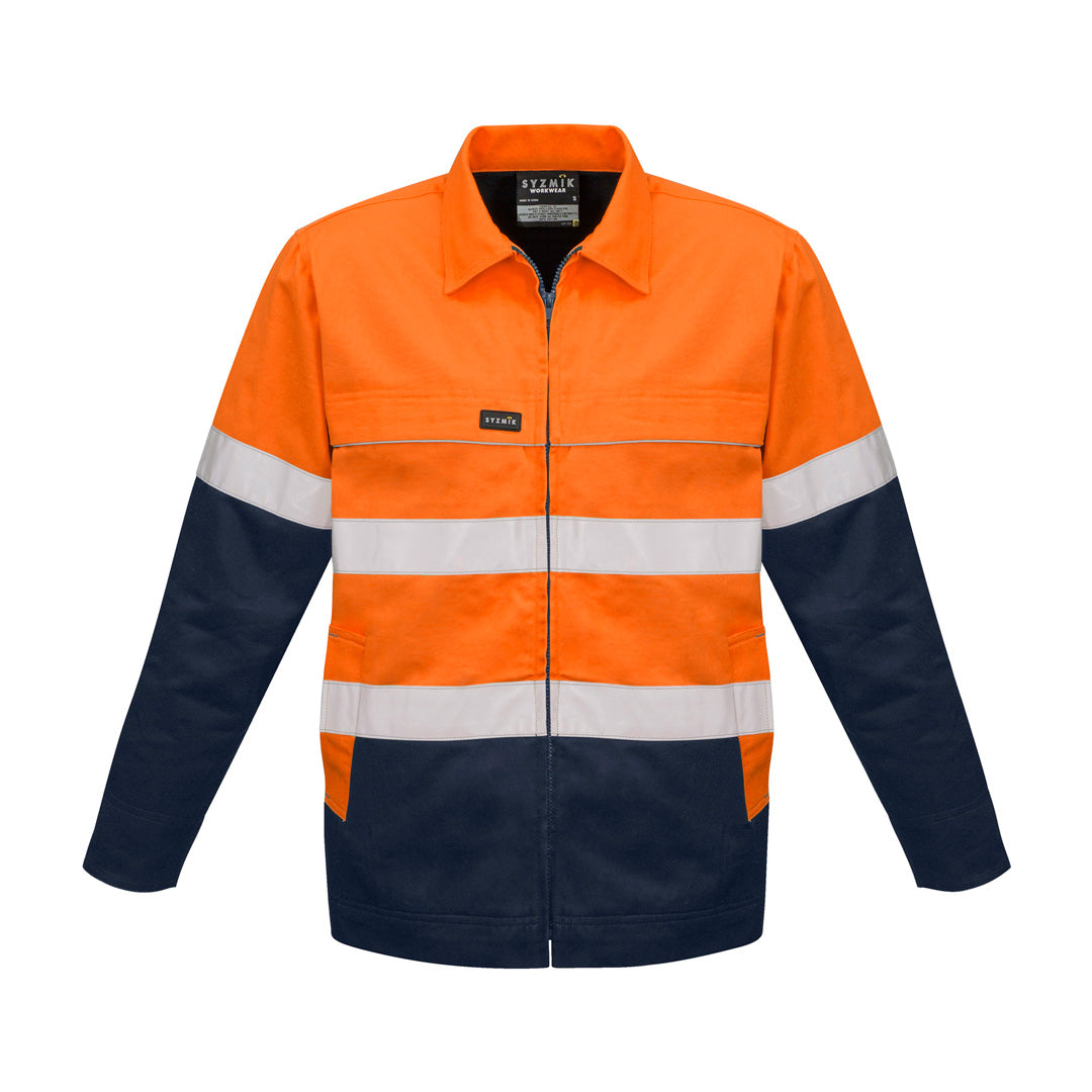House of Uniforms The Hi Vis Cotton Drill Jacket | Unisex Syzmik Orange/Navy