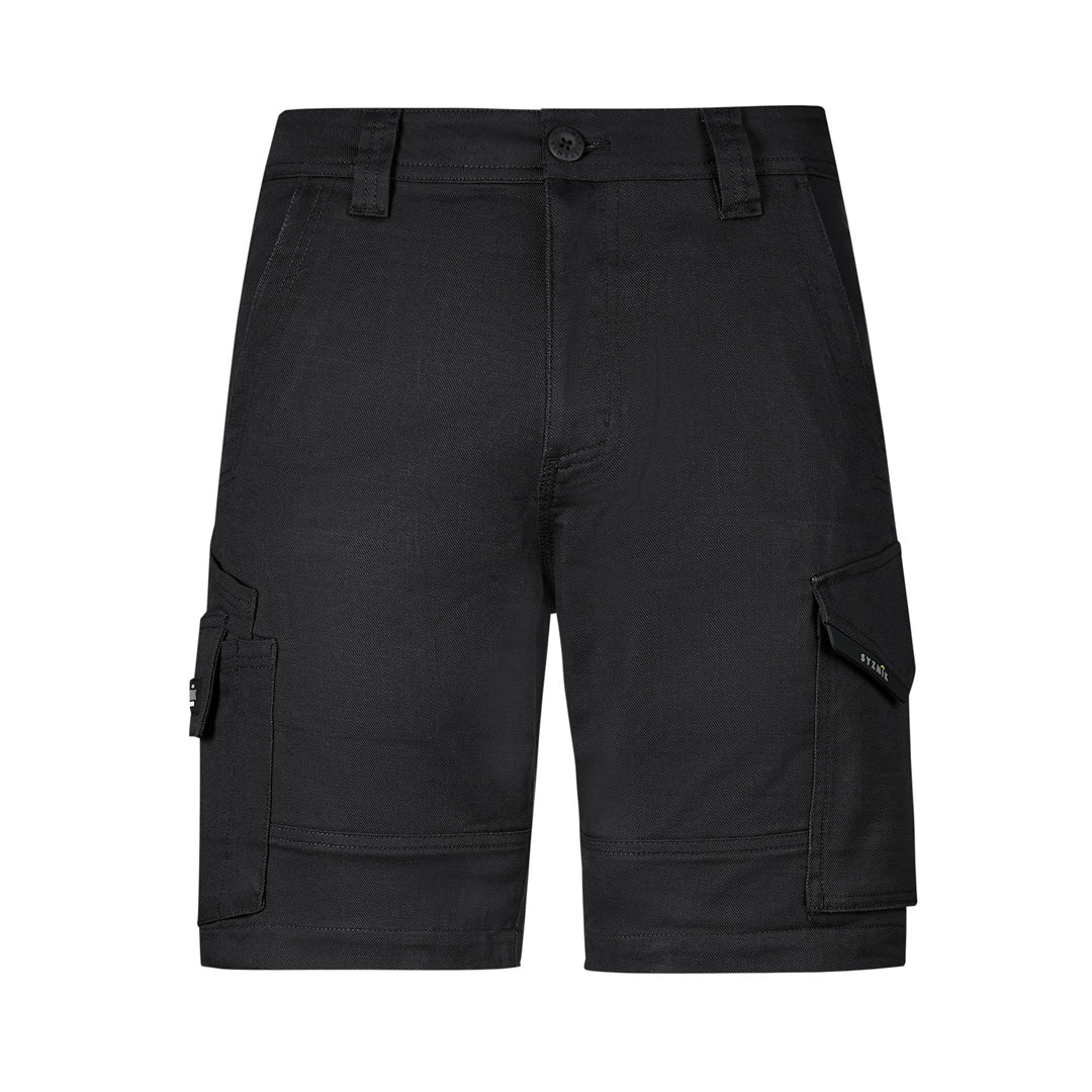House of Uniforms The Rugged Cooling Stretch Short | Mens Syzmik Black