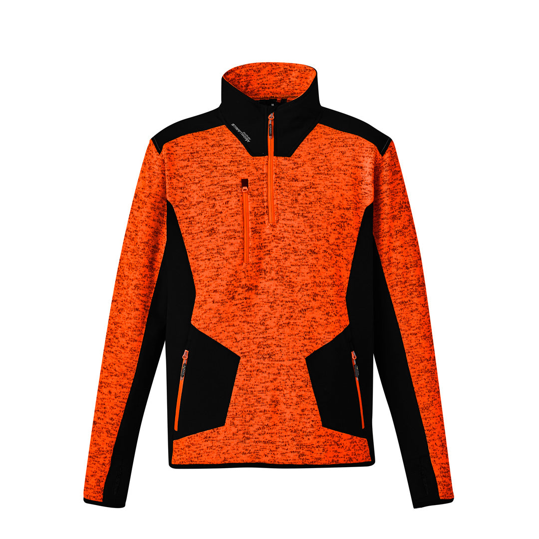 House of Uniforms The David Jumper | Mens | 1/4 Zip Streetworx Fluoro Orange