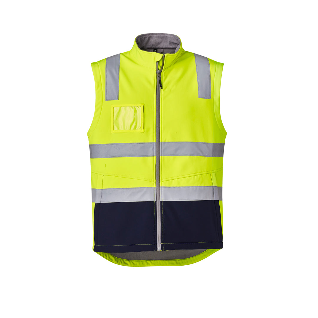 House of Uniforms The Brendan Vest | Mens | Taped Syzmik Yellow/Navy