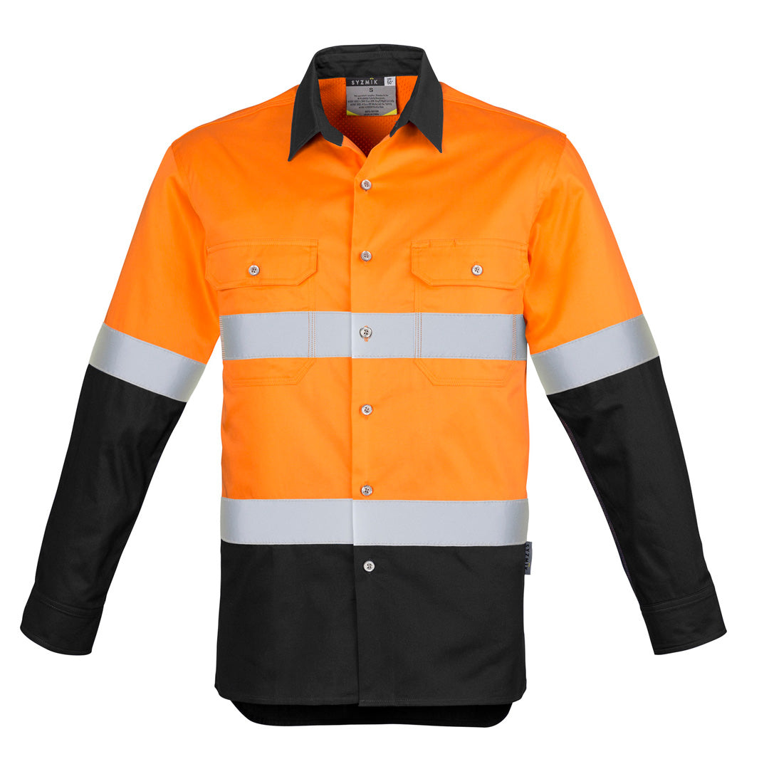 House of Uniforms The Steve Shirt | Mens | Long Sleeve Syzmik Orange/Black