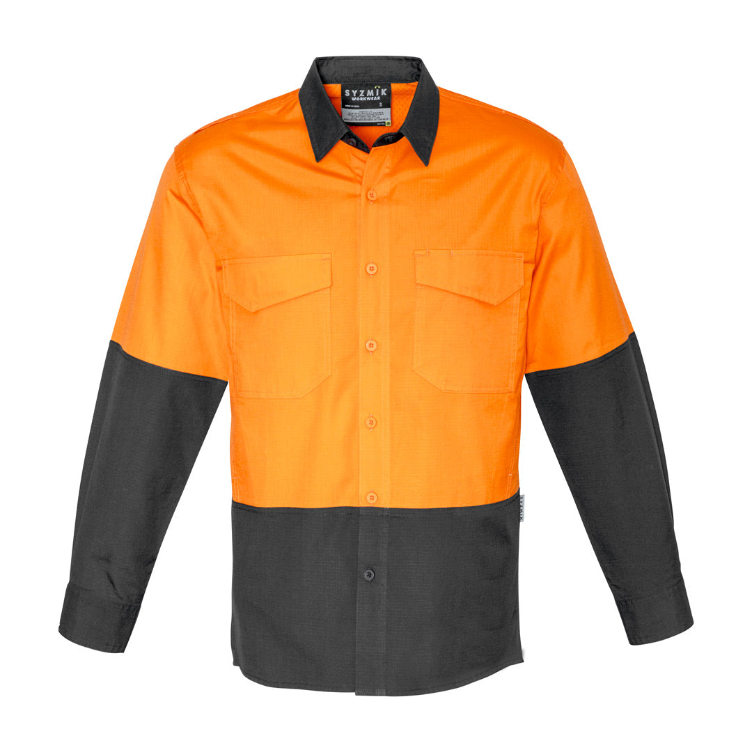 House of Uniforms The John Shirt | Adults | Short & Long Sleeve Syzmik Orange/Charcoal
