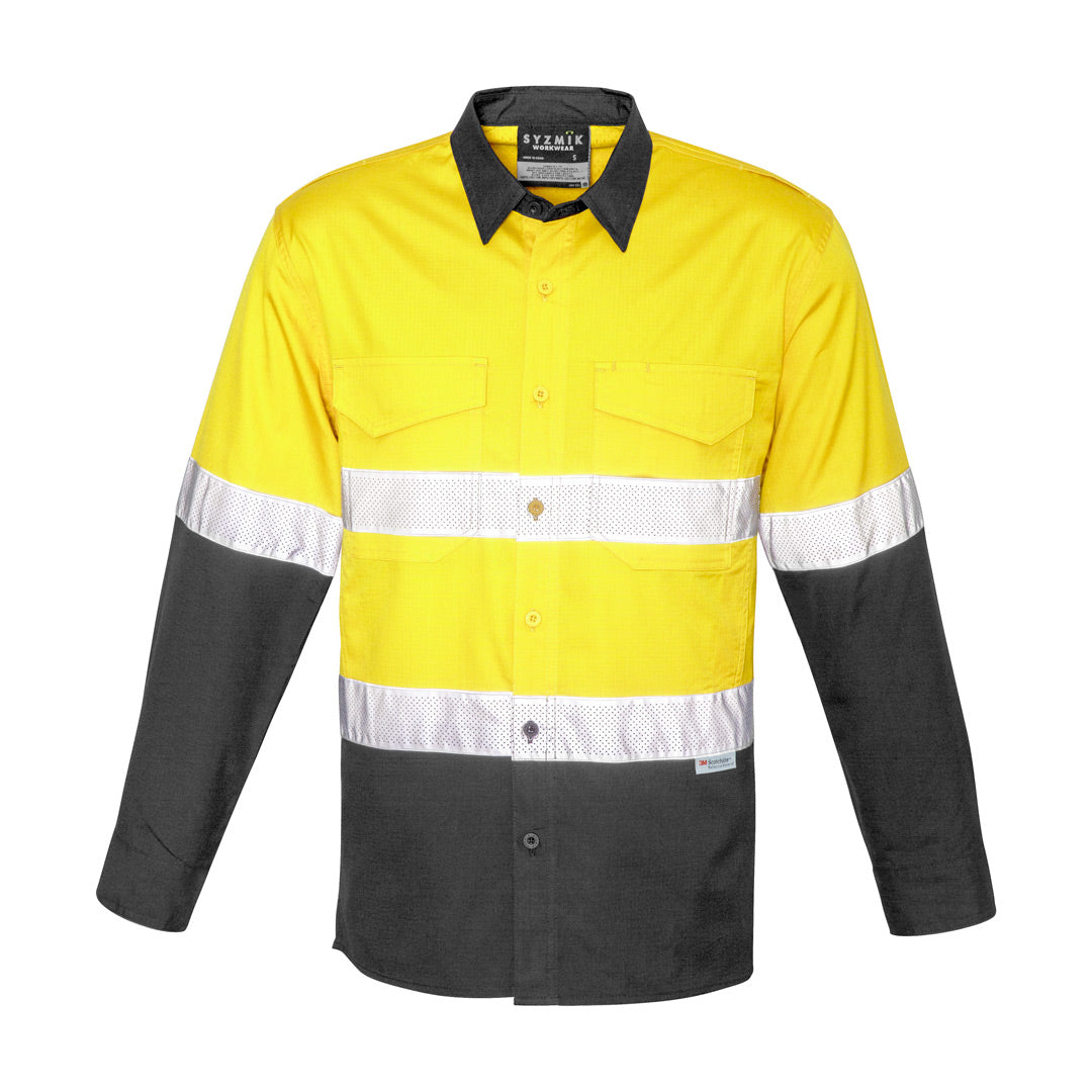 House of Uniforms The Mike Shirt | Adults | Short & Long Sleeve Syzmik Yellow/Charcoal