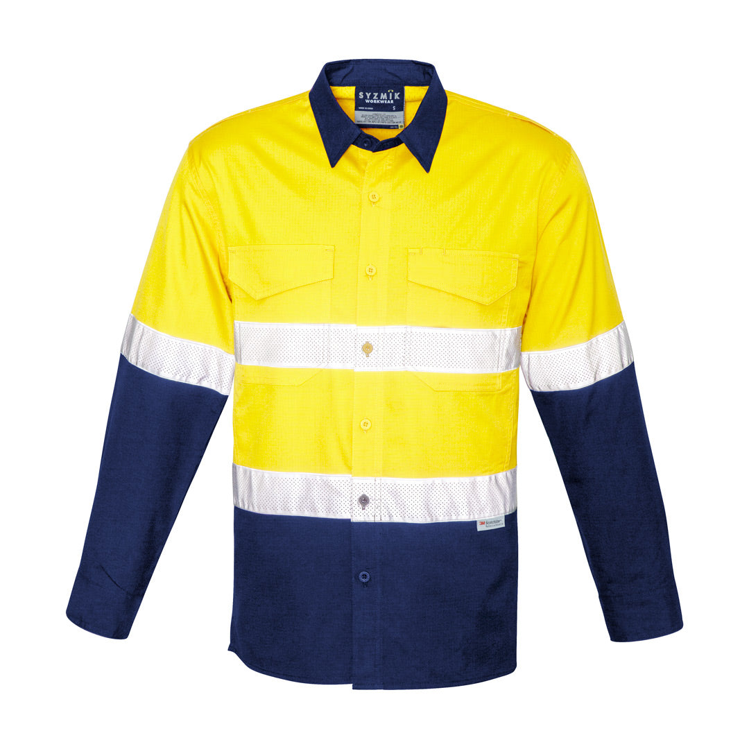 House of Uniforms The Mike Shirt | Adults | Short & Long Sleeve Syzmik Yellow/Navy