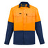 House of Uniforms The Hi Vis Outdoor Shirt | Unisex | Long Sleeve Syzmik Orange/Navy