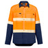 House of Uniforms The Segmented Hi Vis Outdoor Shirt | Unisex | Long Sleeve Syzmik Orange/Navy