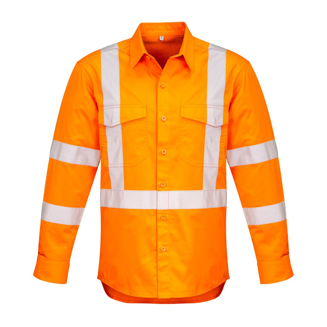 House of Uniforms The Rob Shirt | Mens | Long Sleeve Syzmik Orange