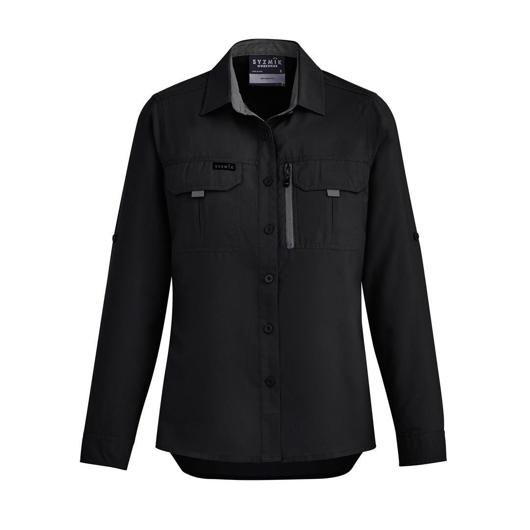 House of Uniforms The Outdoor Shirt | Ladies | Long Sleeve Syzmik Black