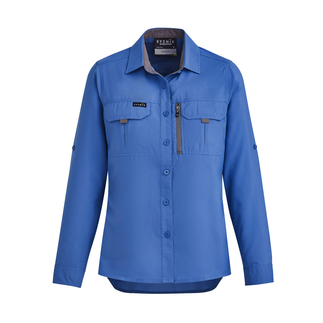 House of Uniforms The Outdoor Shirt | Ladies | Long Sleeve Syzmik Blue