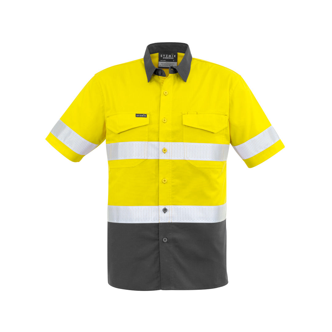 House of Uniforms The Mike Shirt | Adults | Short & Long Sleeve Syzmik Yellow/Charcoal