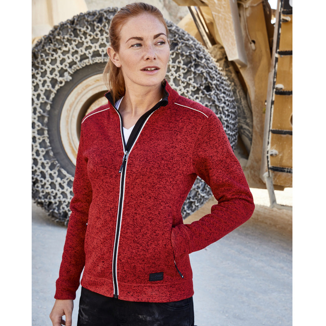 House of Uniforms The Solid Knitted Fleece Jacket | Ladies James & Nicholson 