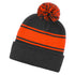 House of Uniforms The Thick Stripe Pom Pom Beanie | Unisex Grace Collection Black/Red