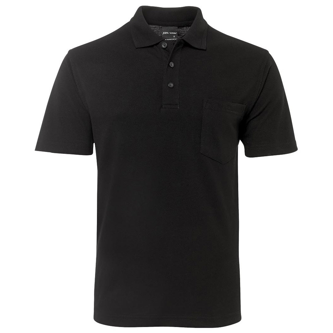 House of Uniforms The Pique Pocket Polo | Short Sleeve | Unisex Jbs Wear Black