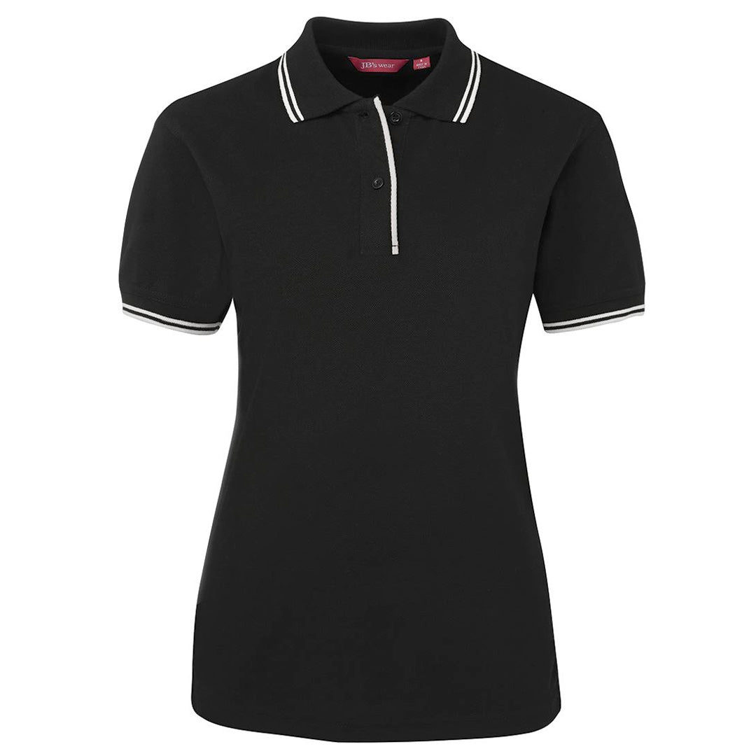 House of Uniforms The Contrast Polo | Ladies Jbs Wear Black/White