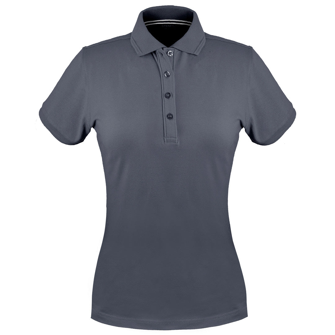 House of Uniforms The Oceanic Polo | Ladies | Short Sleeve Stencil Charcoal