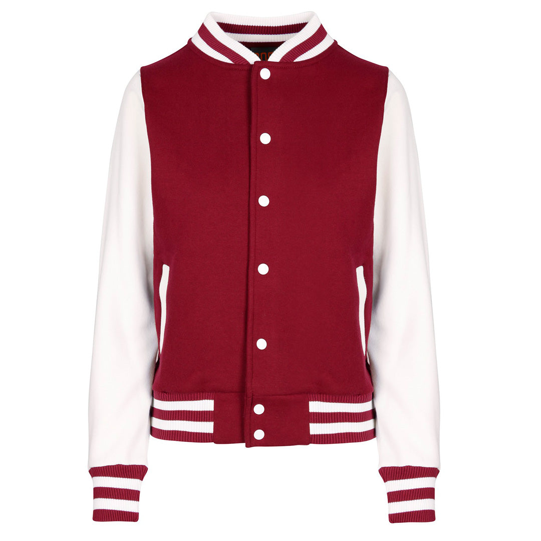 House of Uniforms The Varsity Jacket | Ladies Ramo Maroon/White