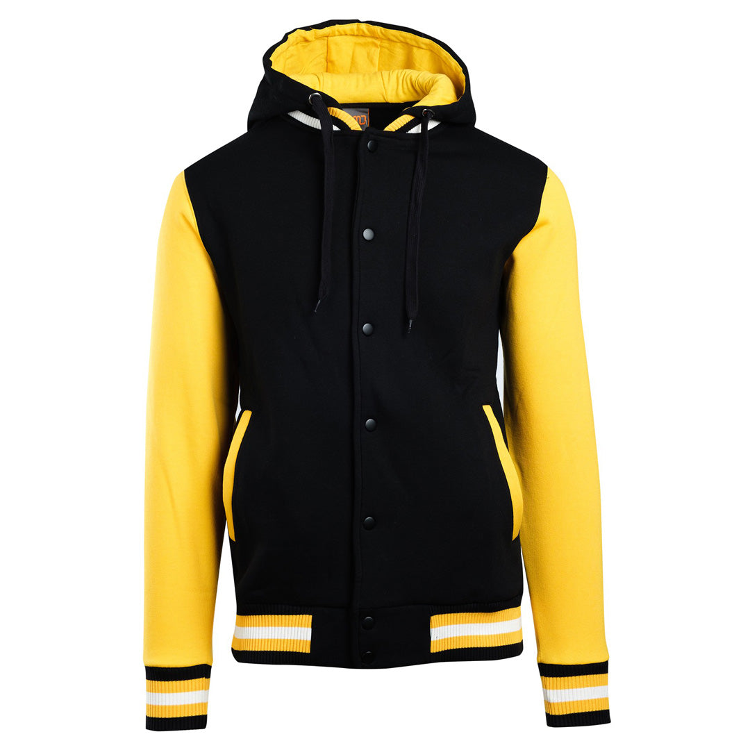 Hooded Varsity Jacket | Ladies | Black/Gold