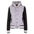 Hooded Varsity Jacket | Ladies | Grey Marle/Black