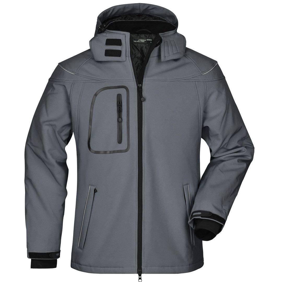 House of Uniforms The Winter Softshell Jacket | Mens James & Nicholson Carbon1