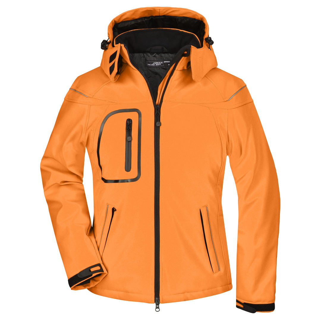 House of Uniforms The Winter Softshell Jacket | Ladies James & Nicholson Orange