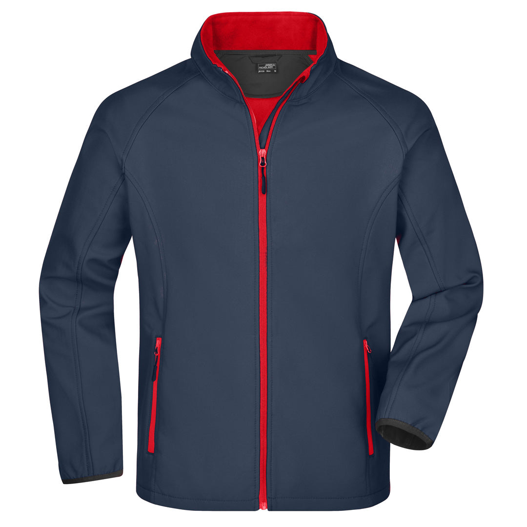 House of Uniforms The Leisure Soft Shell Jacket | Mens James & Nicholson Iron/Red