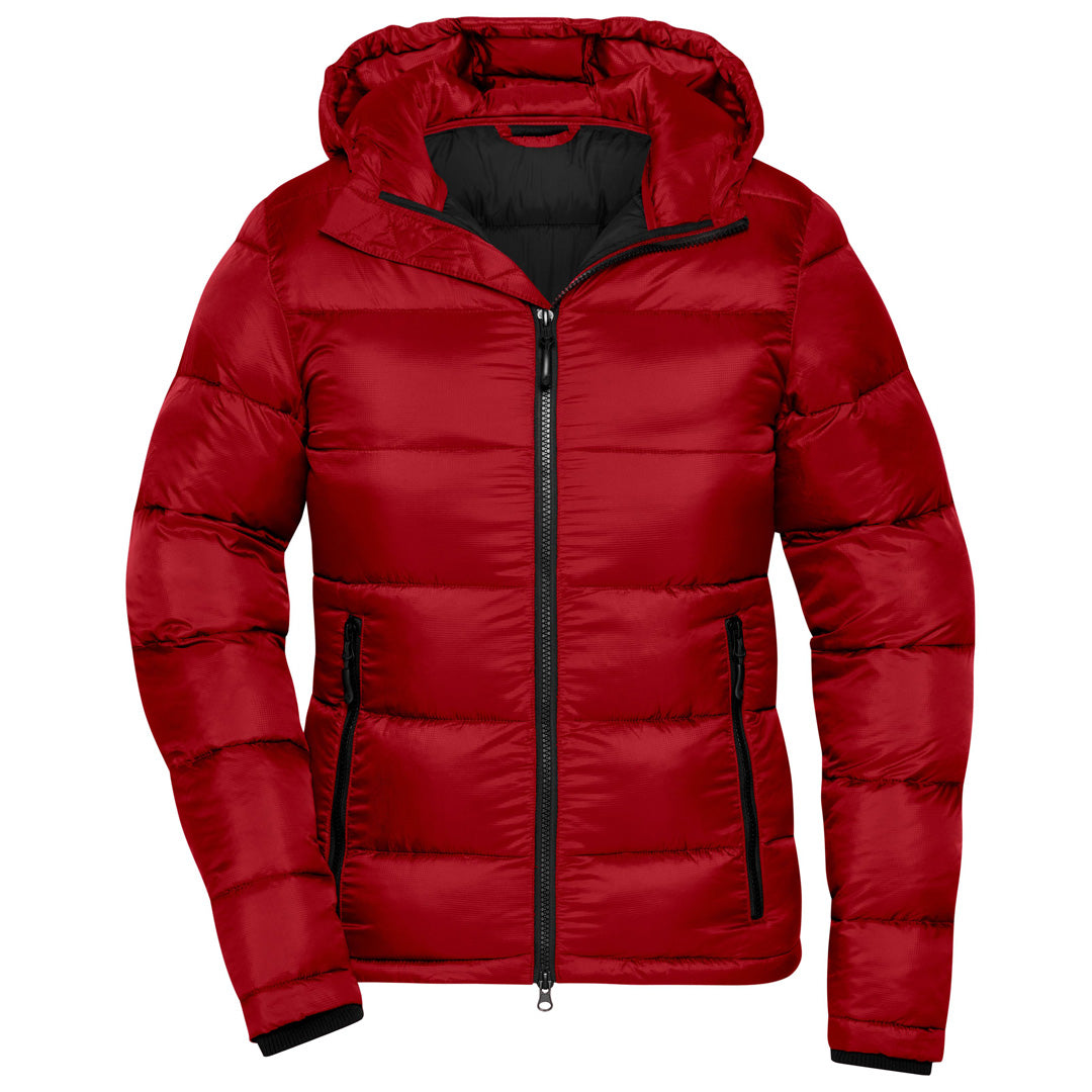 House of Uniforms The DuPont Winter Jacket | Ladies James & Nicholson Red/Black