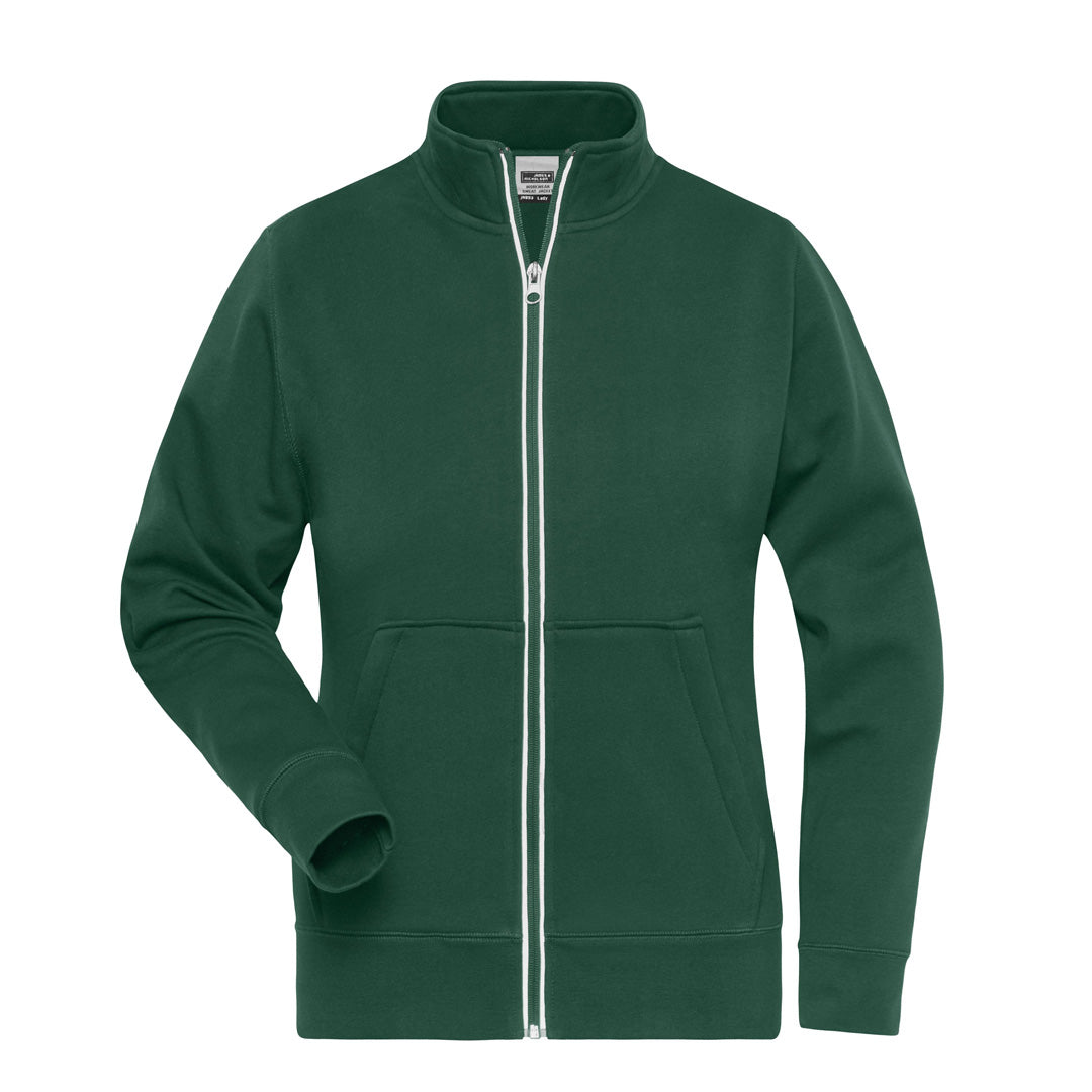 House of Uniforms The Double Face Jacket | Ladies James & Nicholson Dark Green