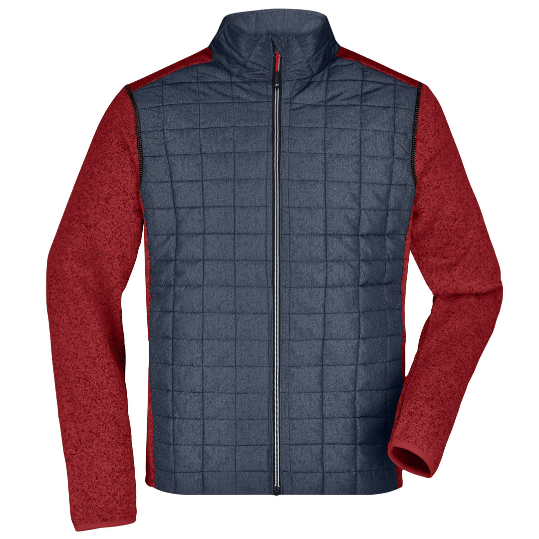 House of Uniforms The Hybrid Knit Jacket | Mens James & Nicholson Red Marle