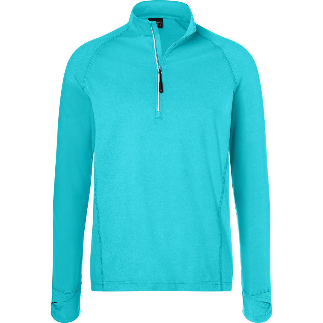 House of Uniforms The 1/4 Zip Sports Top | Mens James & Nicholson Turquoise