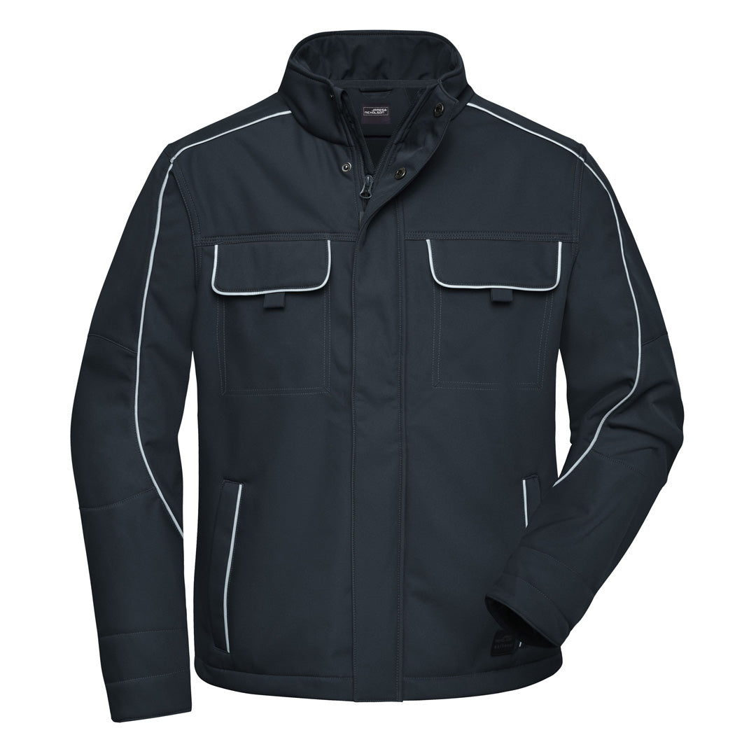 House of Uniforms The Solid Work Softshell Jacket | Unisex James & Nicholson Carbon1