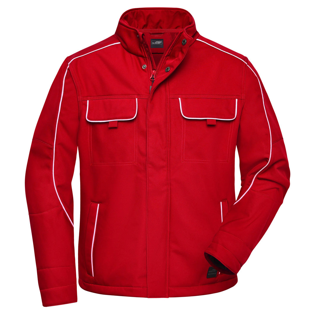 House of Uniforms The Solid Work Softshell Jacket | Unisex James & Nicholson Red
