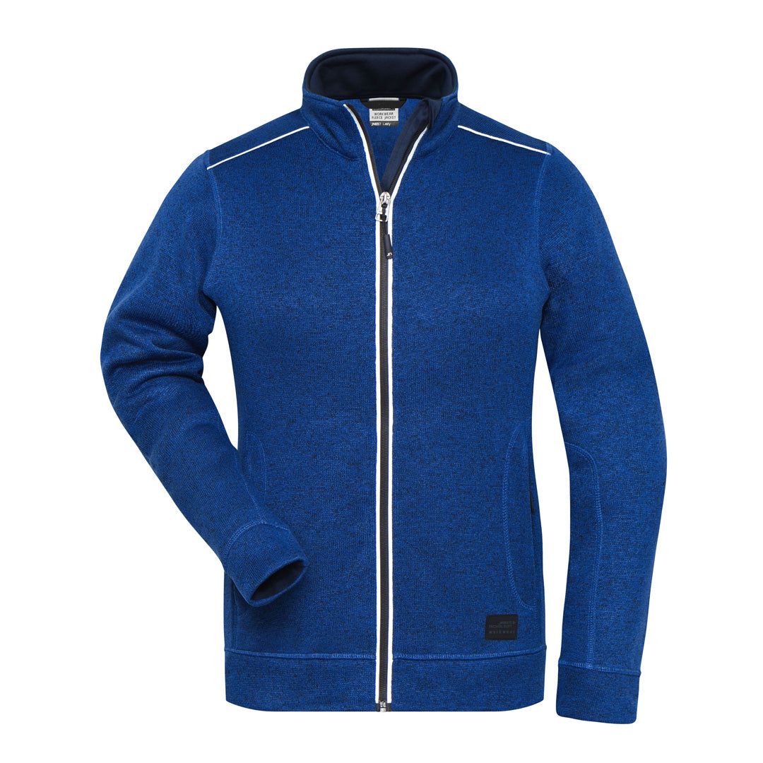 House of Uniforms The Solid Knitted Fleece Jacket | Ladies James & Nicholson Royal Marle