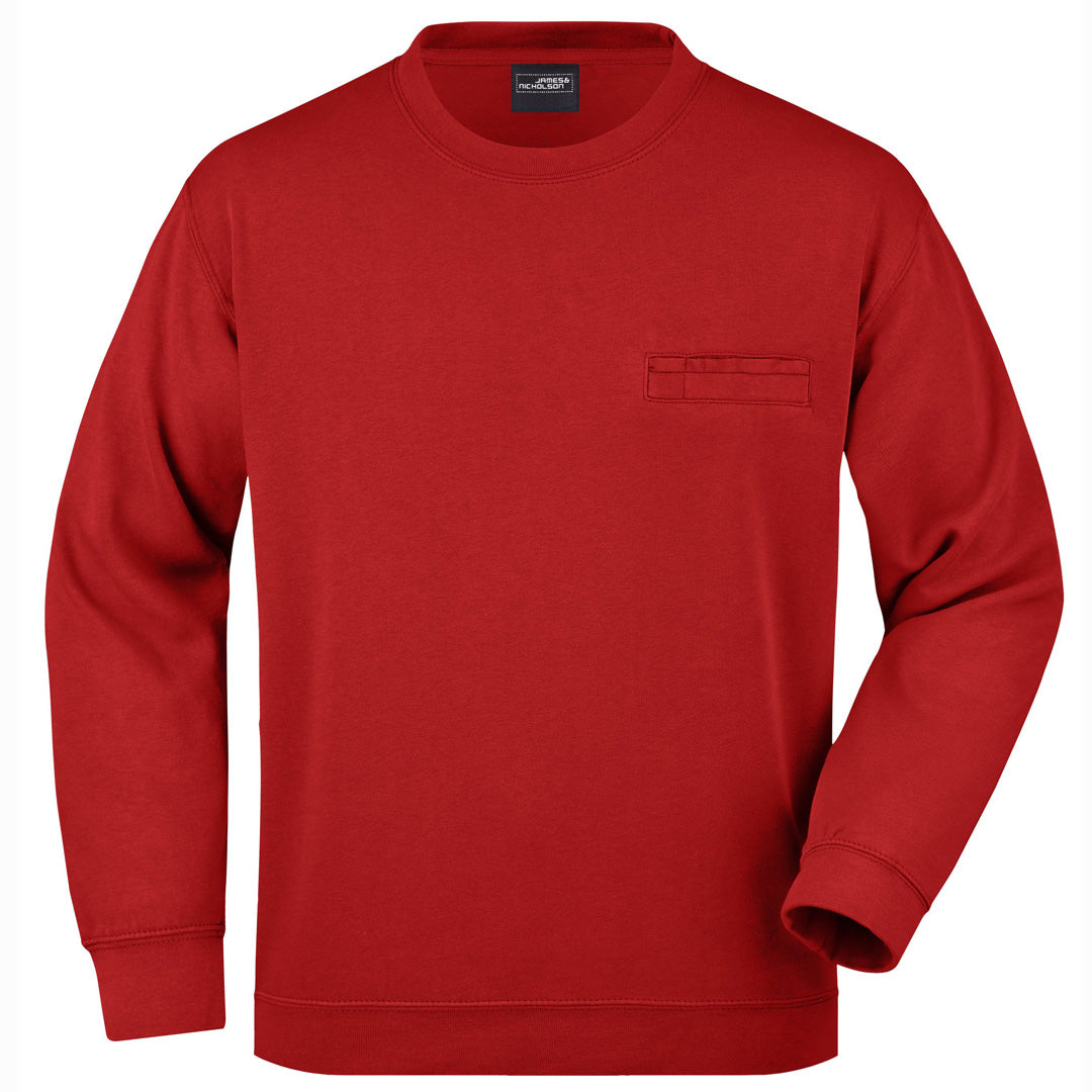 House of Uniforms The Pocket Jumper | Mens James & Nicholson Red